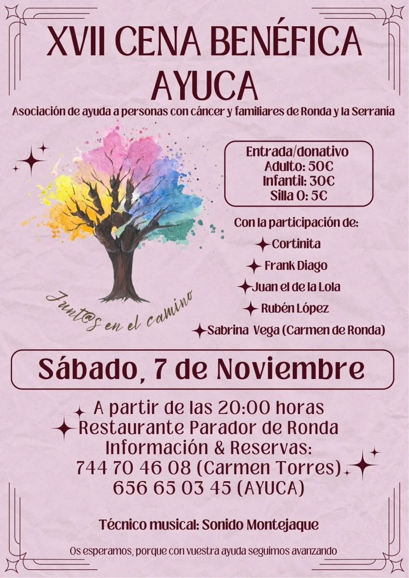 Cartel de XVII Cena benéfica de AYUCA